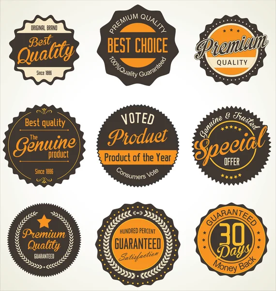 Premie retro kwaliteitslabels — Stockvector