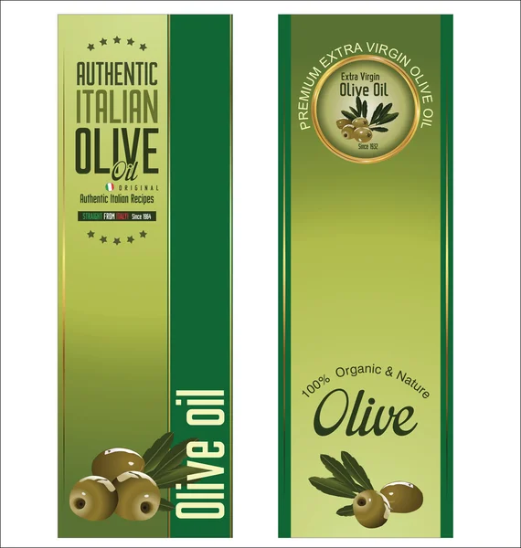 Etiquettes rétro olive — Image vectorielle