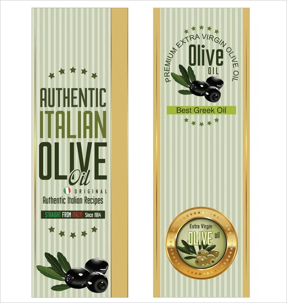 Olive retro labels — Stock Vector