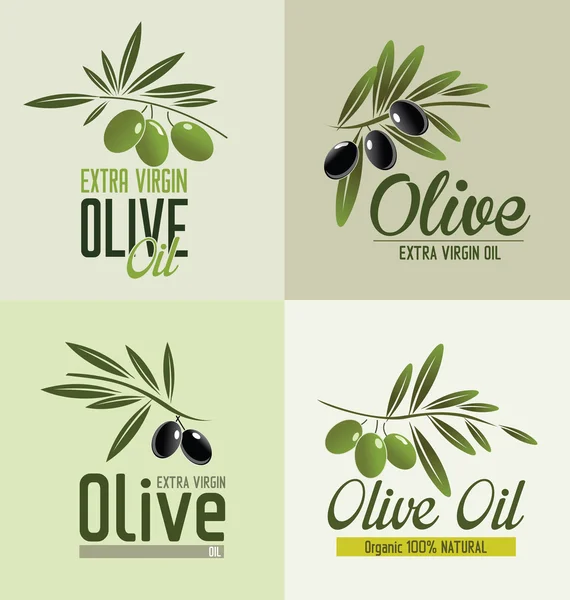 Olive etichette retrò — Vettoriale Stock