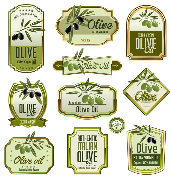 Olive labels — Stock Vector