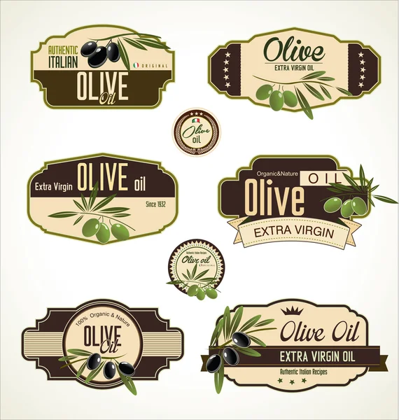 Olive labels — Stock Vector