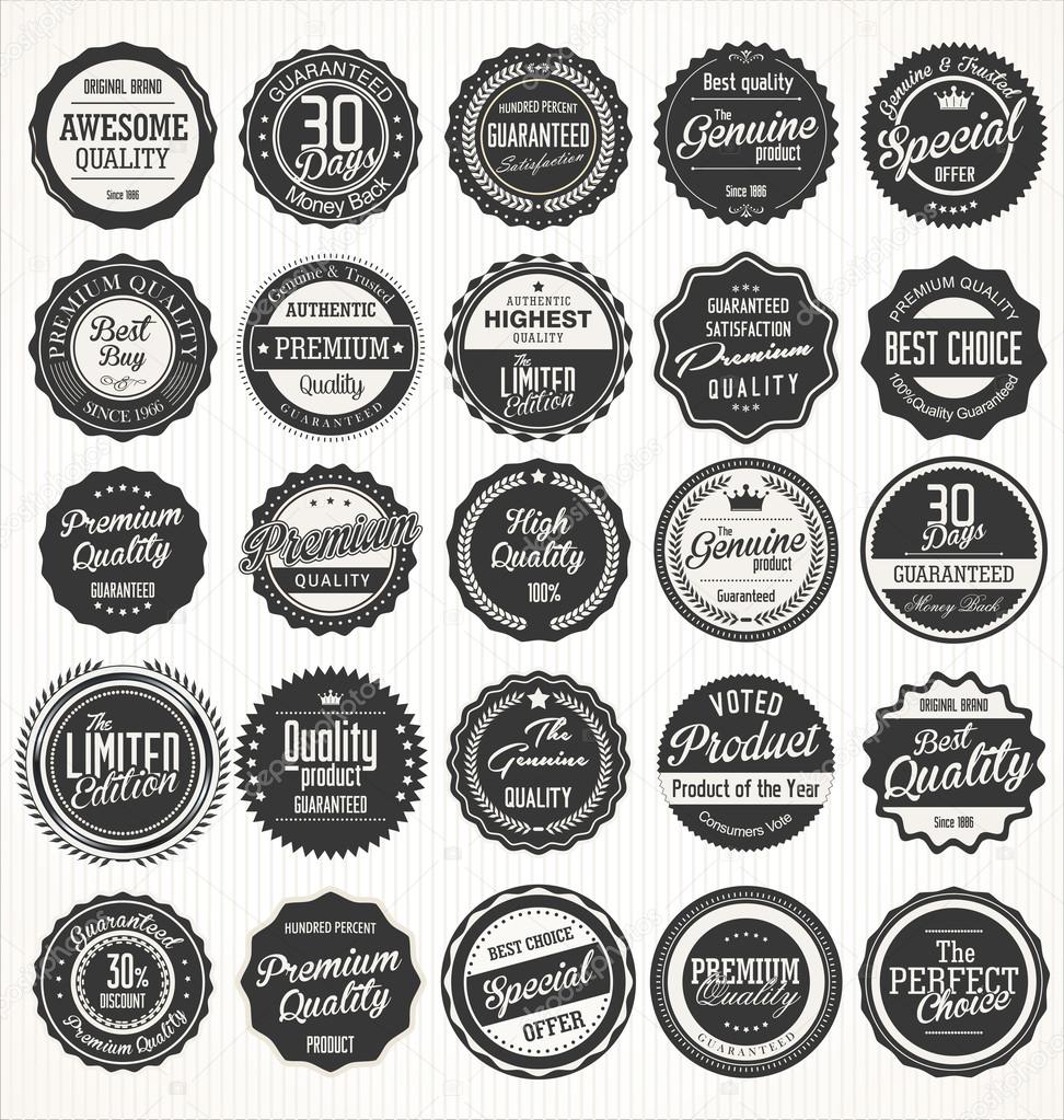 Premium, quality retro vintage labels collection