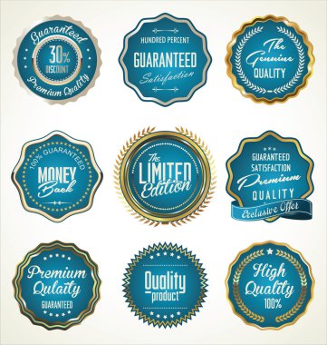 Lüks altın kaliteli etiketler koleksiyonu