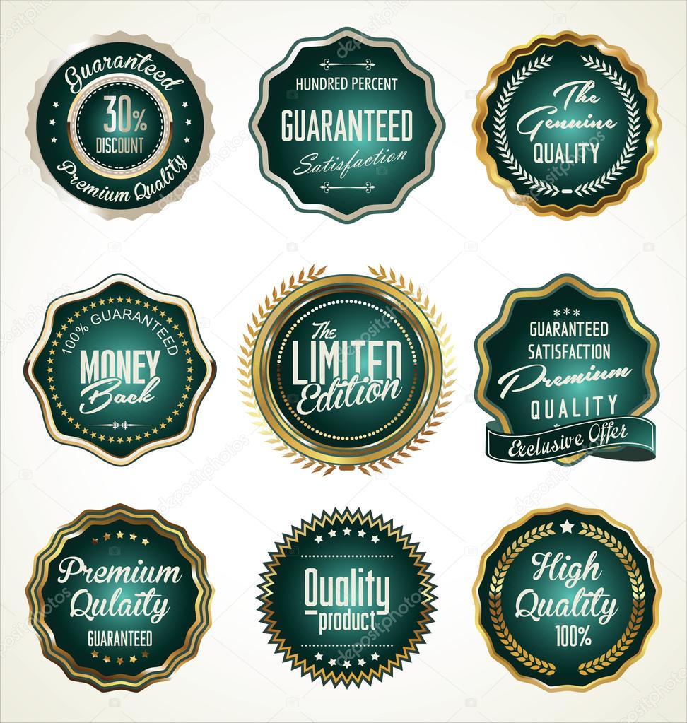 Luxury golden premium quality labels collection