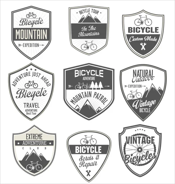 Kolekcja retro odznaka rowerów — Wektor stockowy