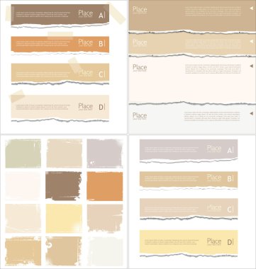 yırtık ve grunge kağıt toplama