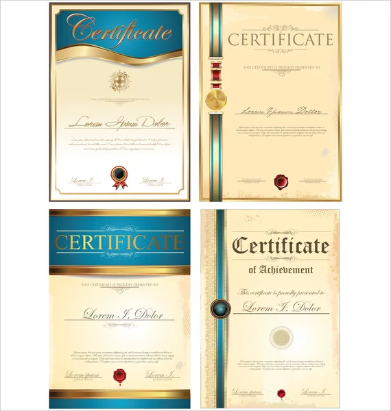 Collecte de modèles de certificat — Image vectorielle