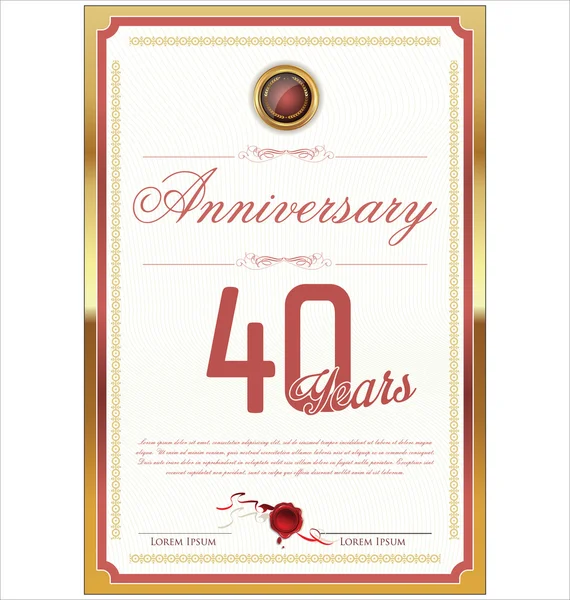 Fondo retro aniversario — Vector de stock