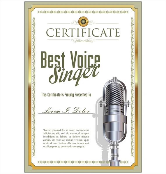 Karaoke certificate template, best singer ⬇ Vector Image by