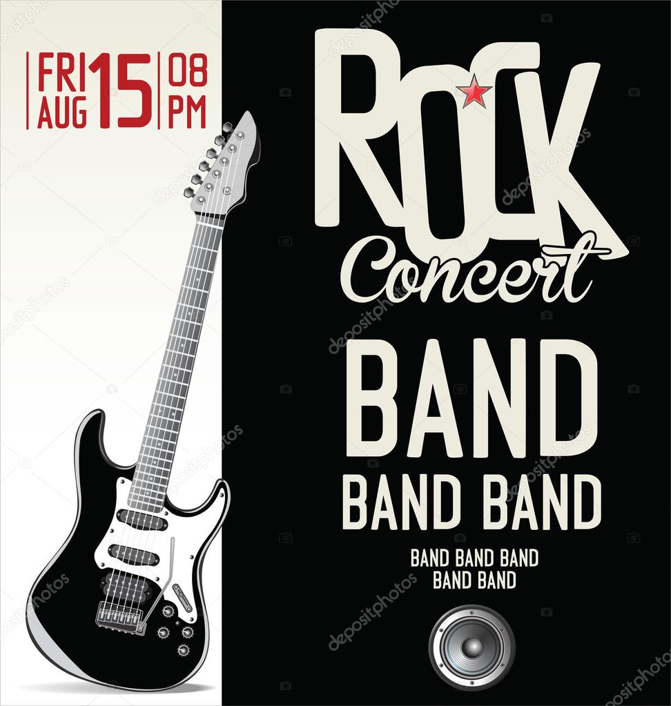 Rock music retro banner