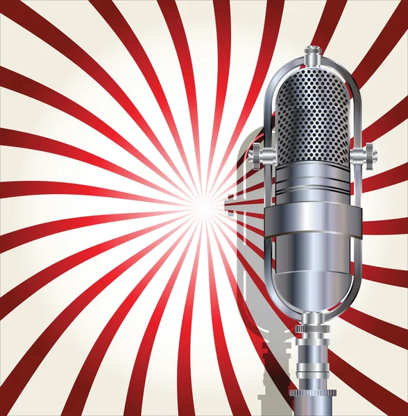 Retro microphone background — Stock Vector