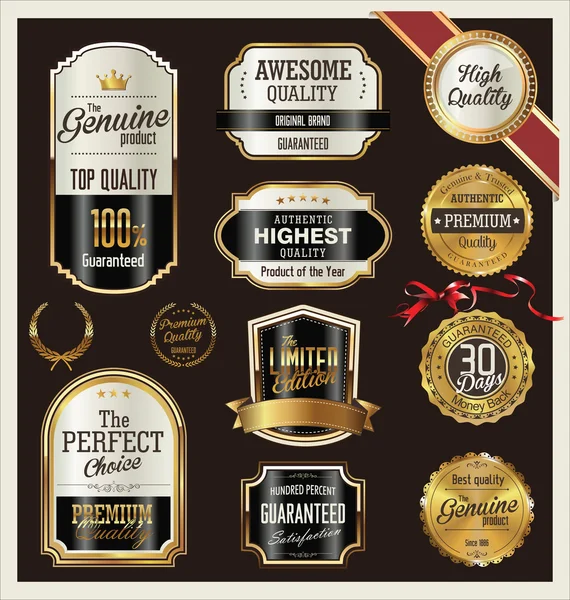 Premium, coleção de etiquetas vintage retro de qualidade — Vetor de Stock