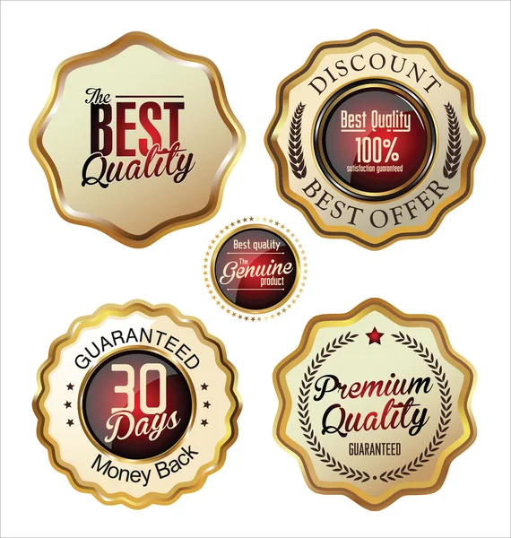 Premium quality golden labels collection — Stock Vector