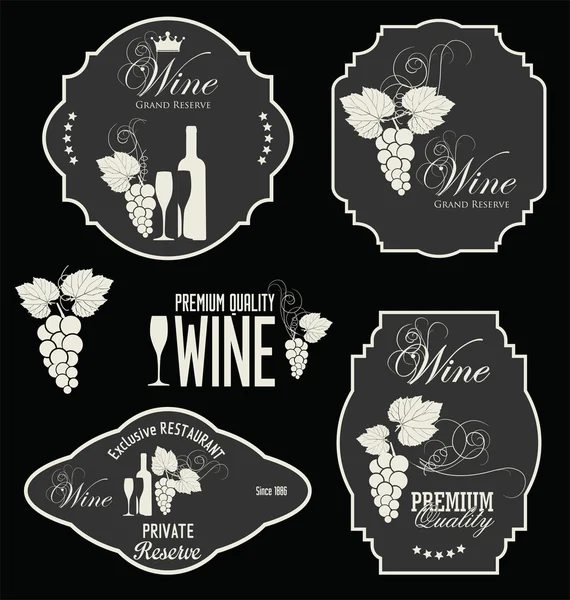 Colección de etiquetas de vino — Vector de stock