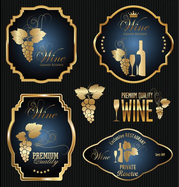 Colección de etiquetas de vino — Vector de stock