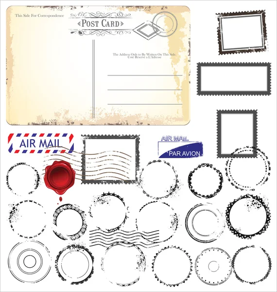 posta pul sembol, vektör çizim seti