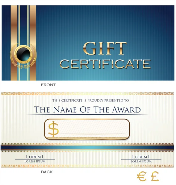 Modèle de certificat cadeau — Image vectorielle