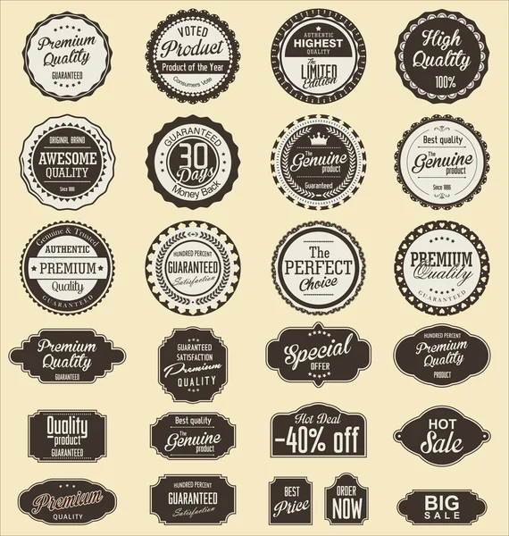 Vintage Sale Labels Kollektion Designelemente, hochwertige Qualität — Stockvektor