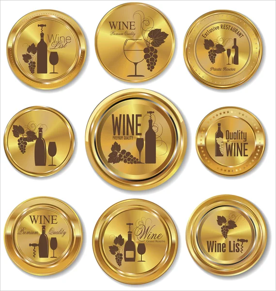 Weindesign mit goldener Medaille — Stockvektor