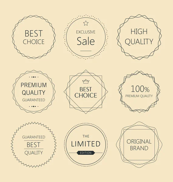 Minimalistische premium kwaliteit badge set — Stockvector