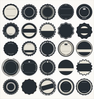 Boş retro vintage rozetleri ve etiketleri