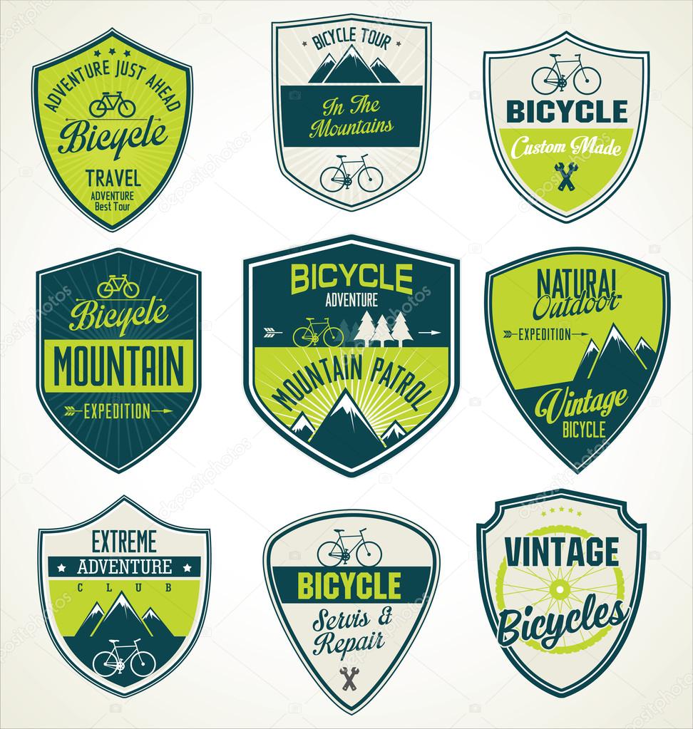 Bicycle retro vintage badge collection