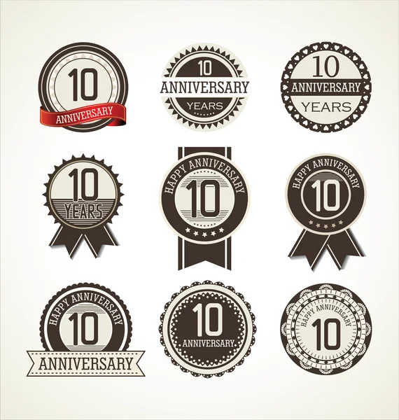 Anniversary label collection — Stock Vector