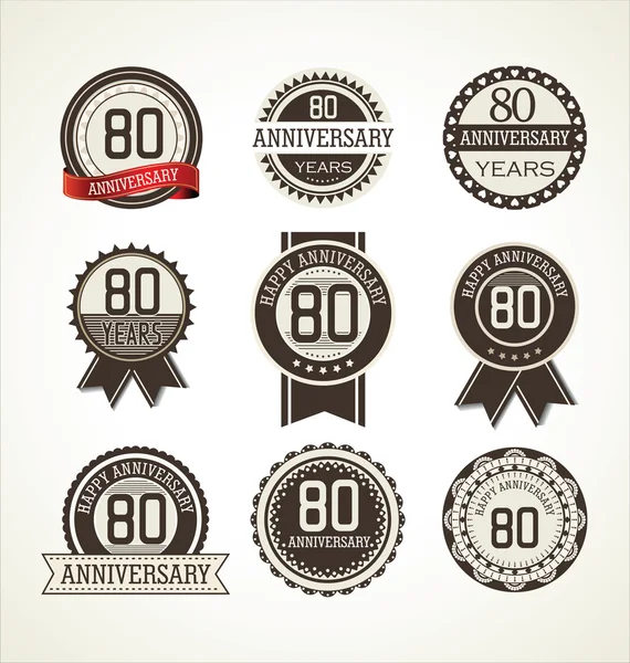 Anniversary label collection Stock Illustration