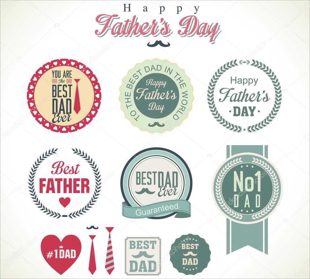 Vintage Happy Fathers Day badges