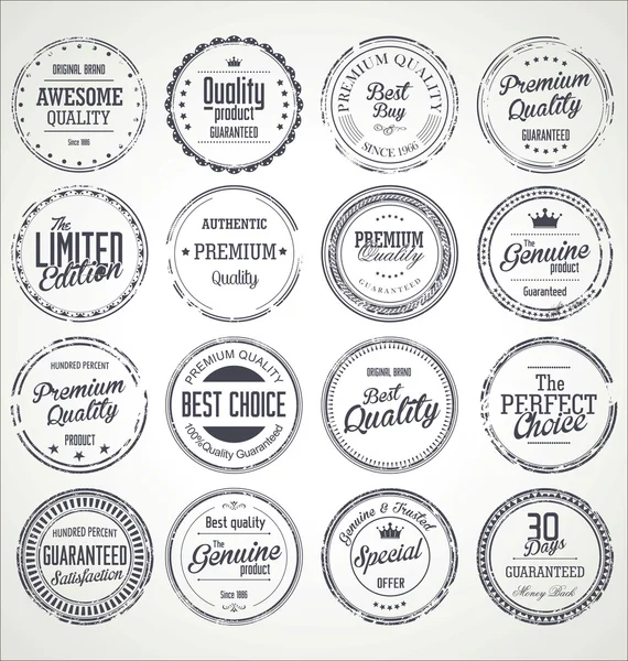 Collection de badges rétro de qualité supérieure — Image vectorielle