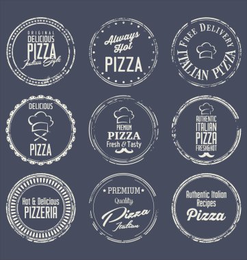 Pizza retro etiketleri