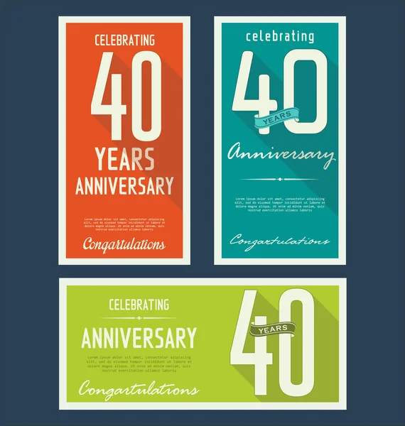 Anniversary label collection — Stock Vector