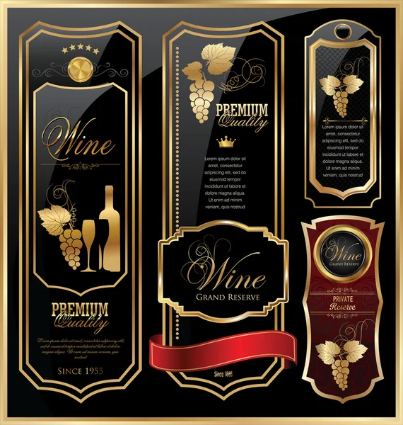 Elegantes etiquetas de vino — Vector de stock