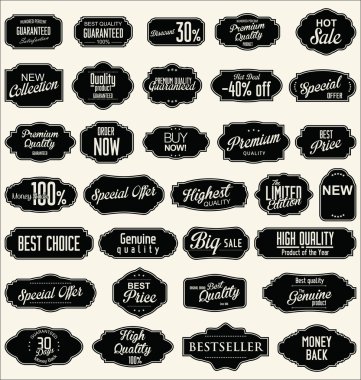 retro vintage etiket koleksiyonu