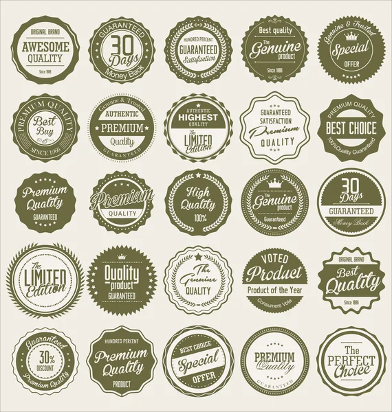 Collection de labels de qualité premium — Image vectorielle