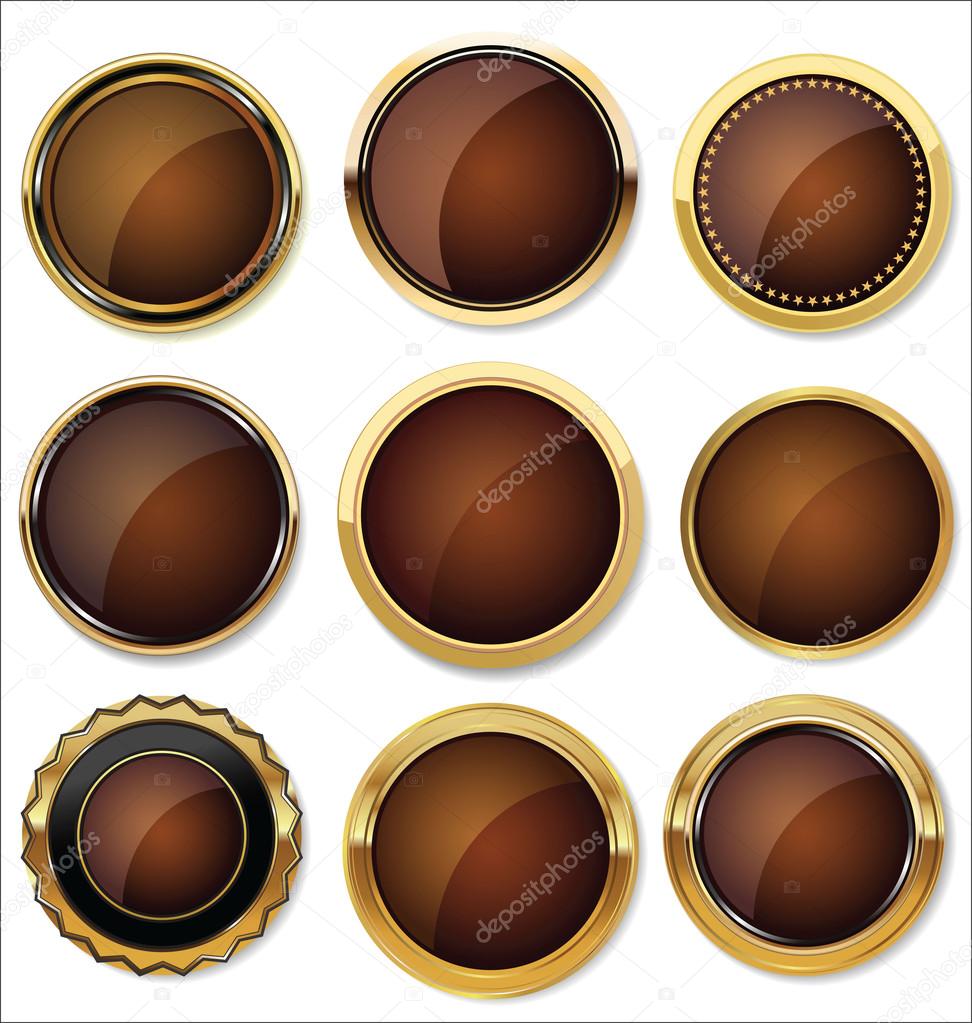 Badges of Gold and brown Seal Set