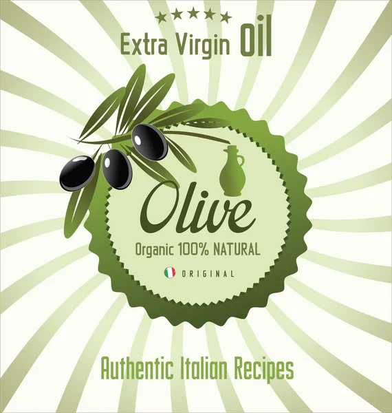 Huile d'olive fond rétro — Image vectorielle