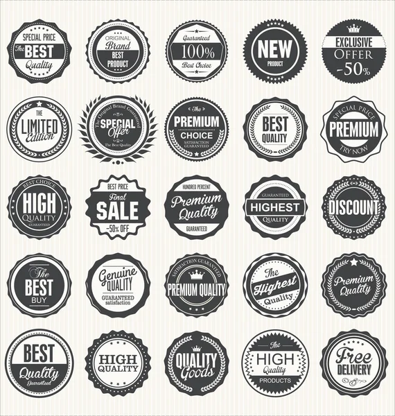 Colección de etiquetas premium y de calidad — Vector de stock