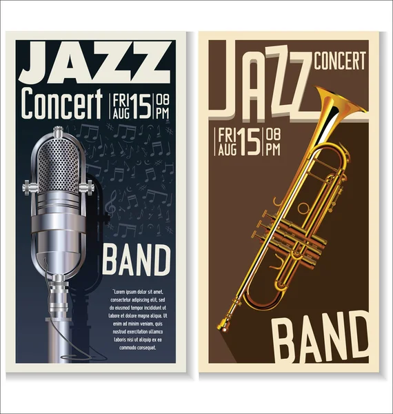 Jazz muziek festival, poster — Stockvector