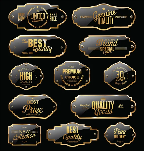 Coleção dourada de qualidade premium — Vetor de Stock