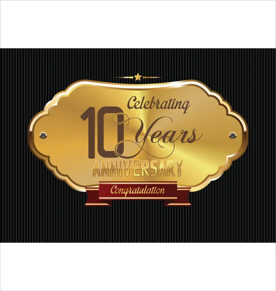 Anniversary golden banner — Stock Vector