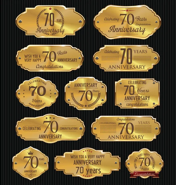 Urodzinowa kolekcja złoty etykiety — Wektor stockowy