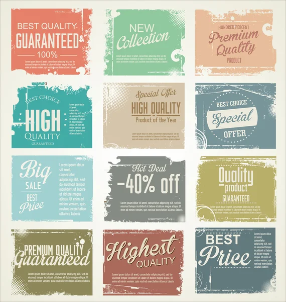 Vintage labels collection — Stock Vector