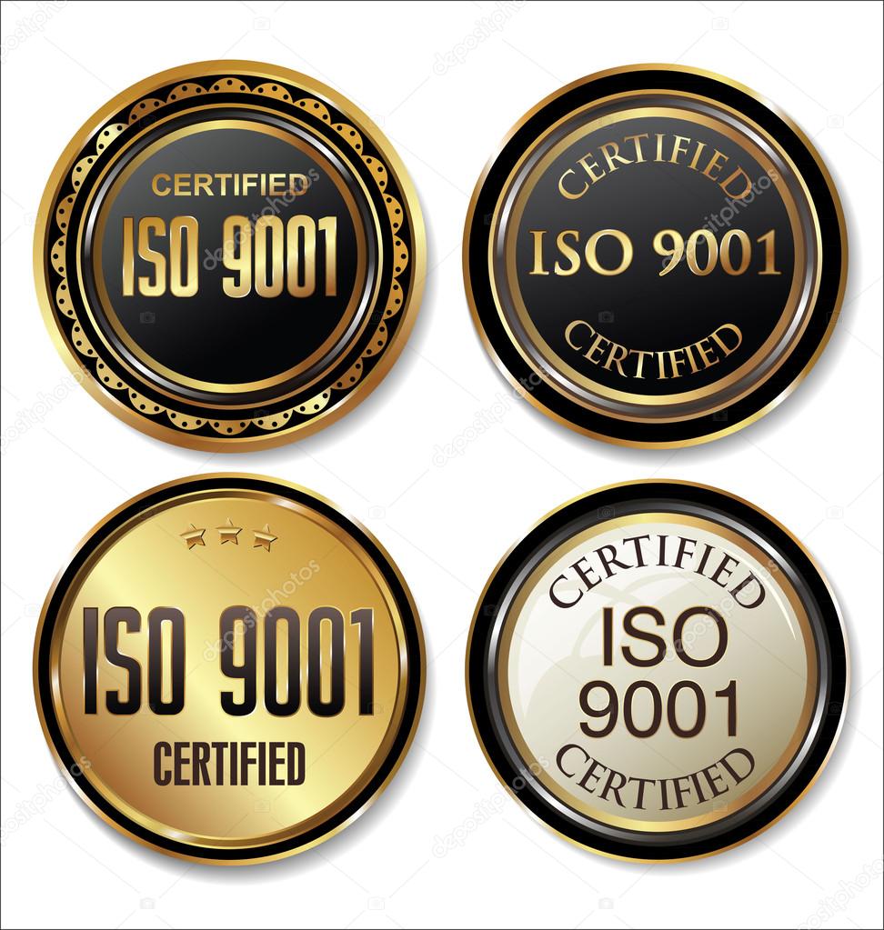 ISO 9001 certified badges collection