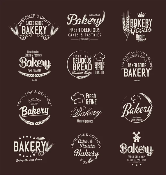 Panadería etiquetas retro — Archivo Imágenes Vectoriales