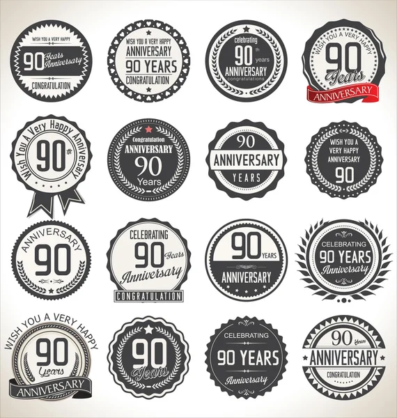 Anniversary label collection — Stock Vector