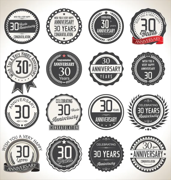 Anniversary label collection — Stock Vector