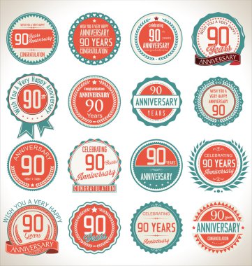 Yıldönümü retro etiketleri