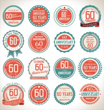 Yıldönümü retro etiketleri